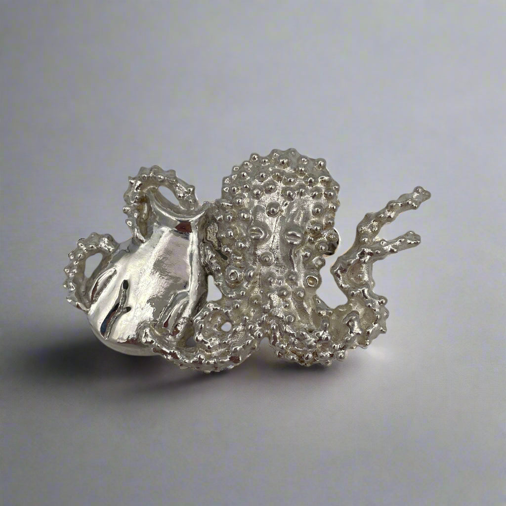 Octopus coming out of Jar - Brooch