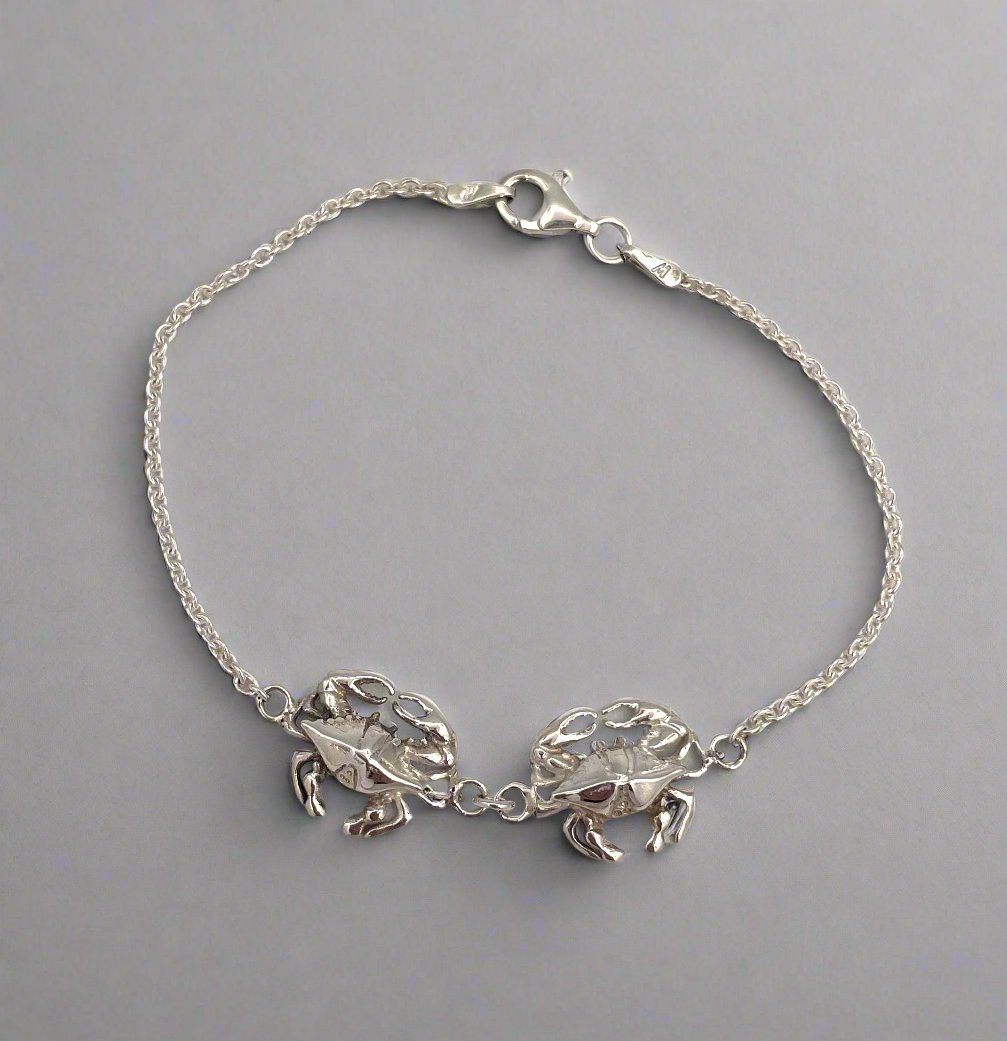 Blue Crab Bracelet (2 Crabs)